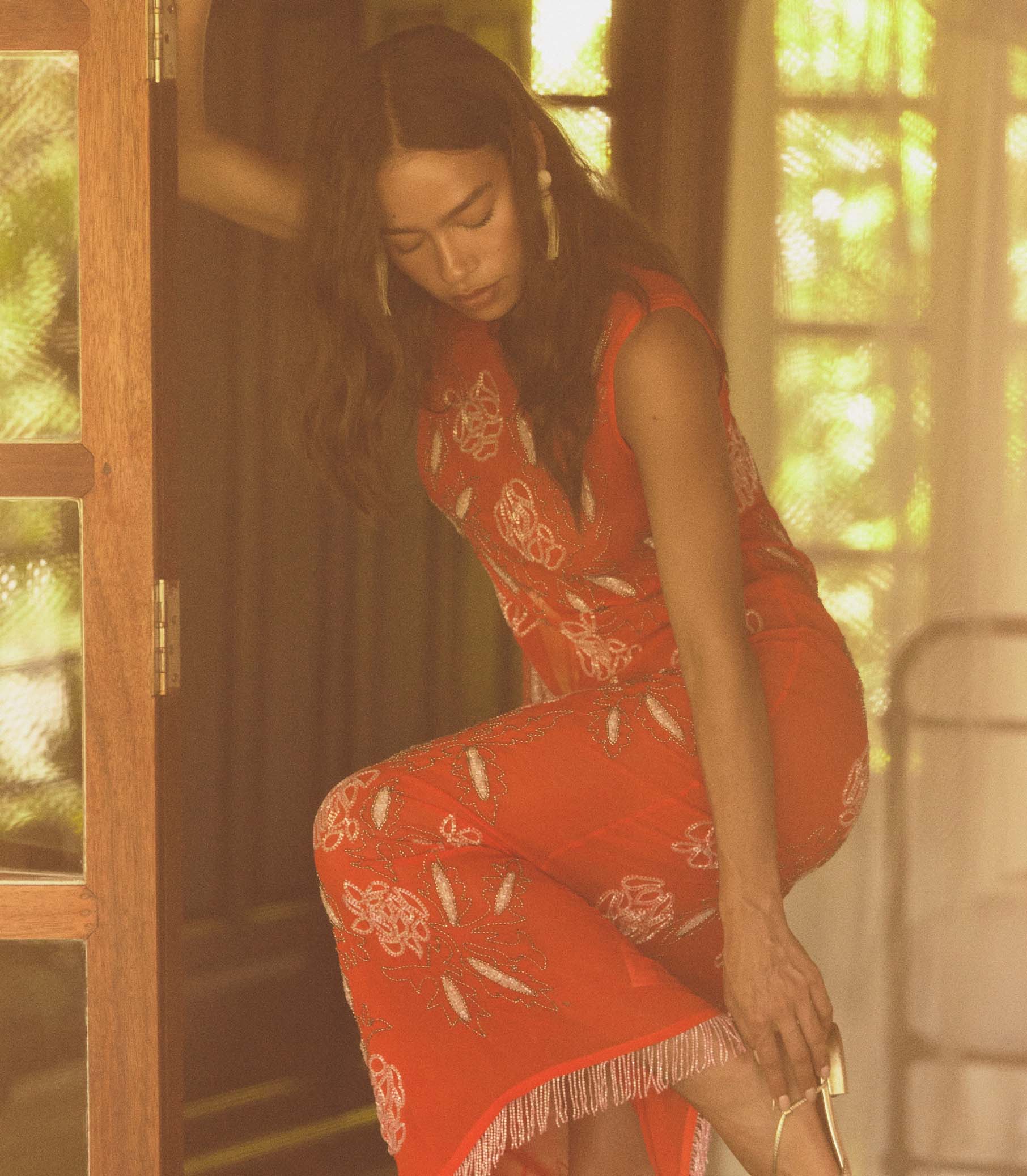 CHANDRA DRESS -- ORANGE CITRINE