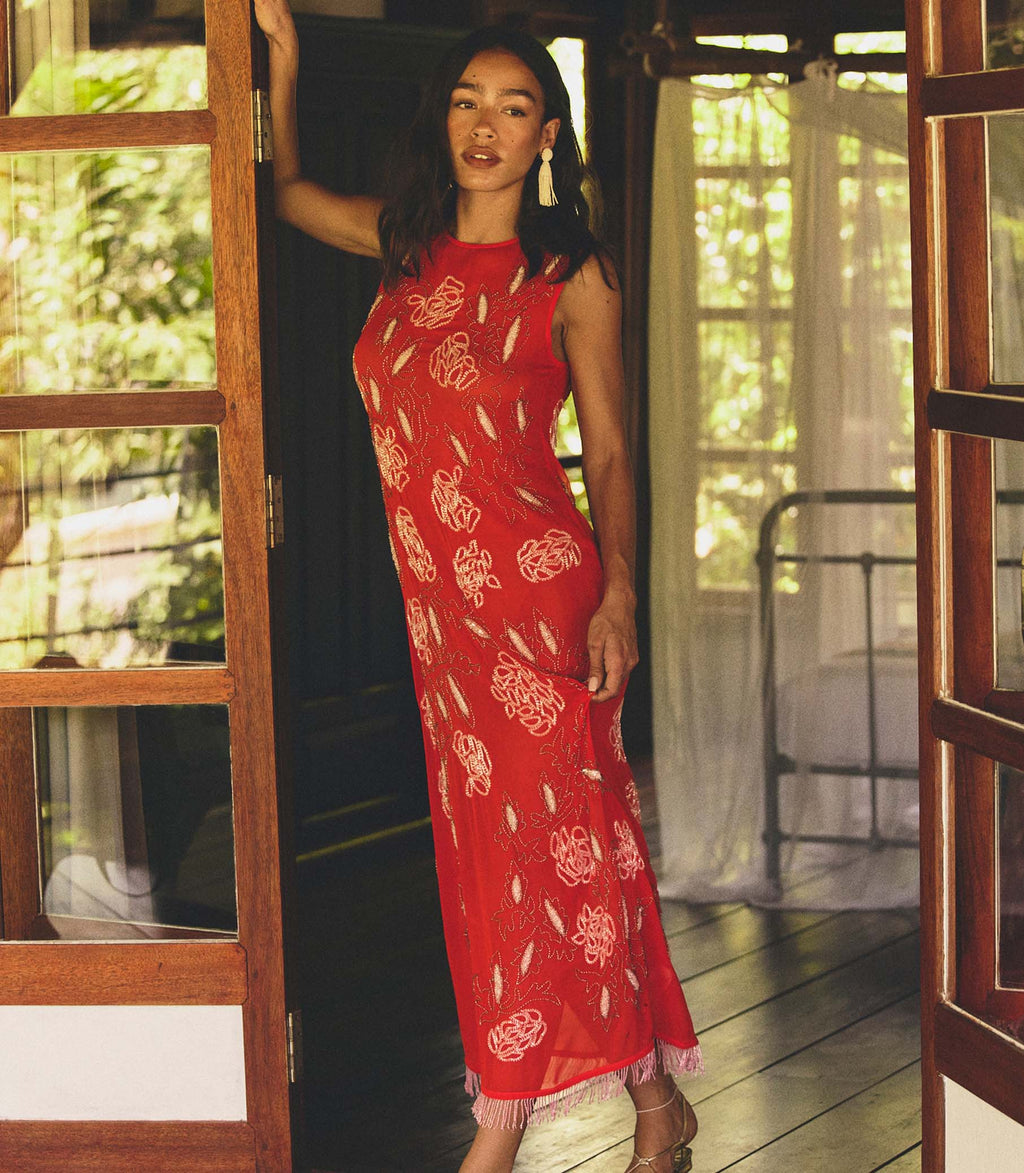 CHANDRA DRESS -- ORANGE CITRINE