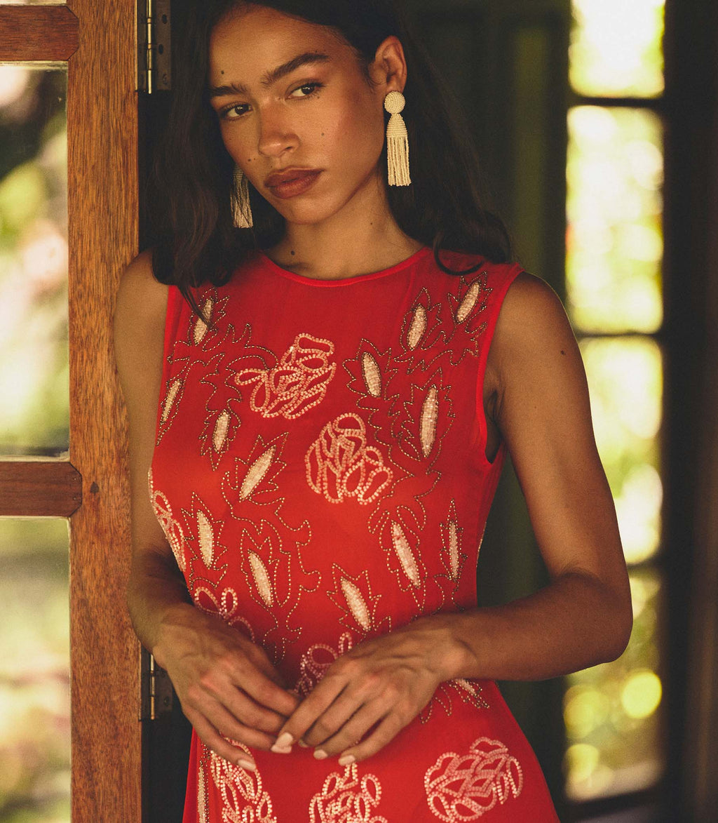 CHANDRA DRESS -- ORANGE CITRINE
