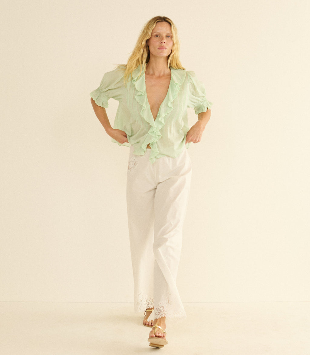 HENRI TOP -- SEAFOAM