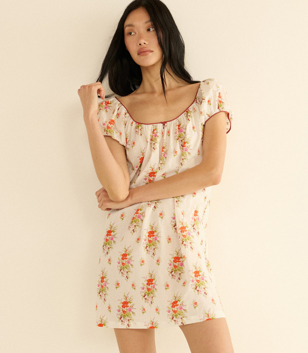 JULIA DRESS -- ROSE PETIT BOUQUET DE CHAMONIX