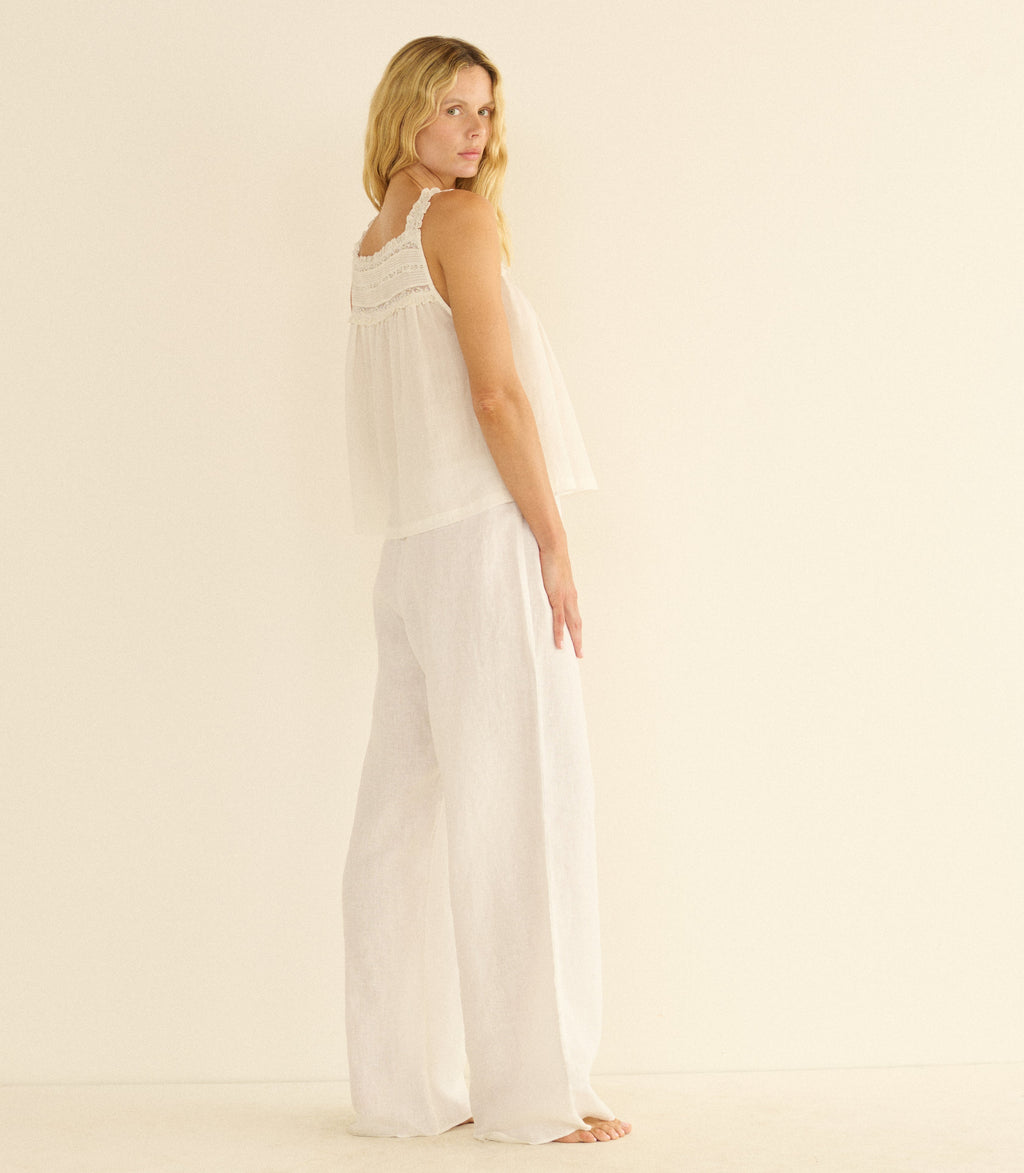 LAVON LINEN PANT -- SALT