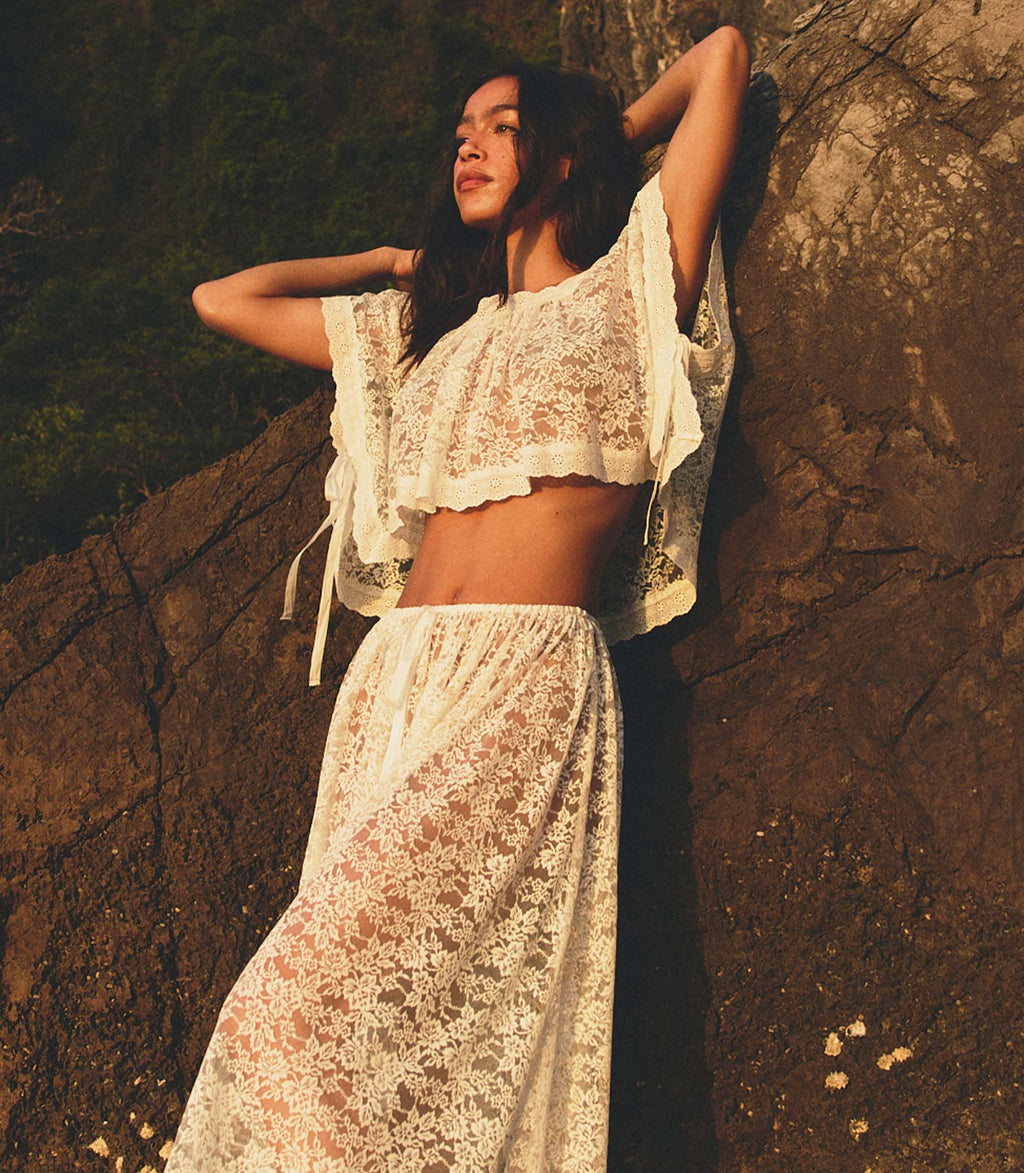 ZINNIA SKIRT -- SALT